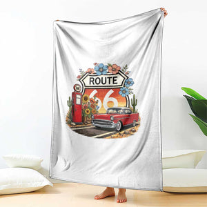 Retro Route Highway 66 Throw Blanket Boho Wildflower Americana Floral TS12 Print Your Wear