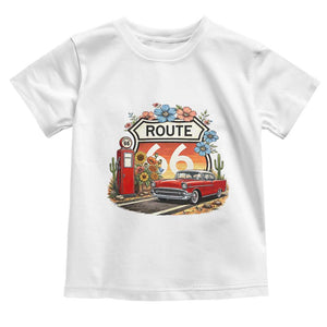 Retro Route Highway 66 Toddler T Shirt Boho Wildflower Americana Floral TS12 White Print Your Wear