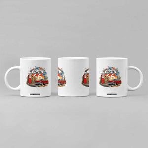 Retro Route Highway 66 Coffee Mug Boho Wildflower Americana Floral TS12 Print Your Wear