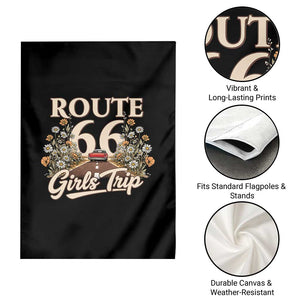 Retro Floral Route Highway 66 Girls Trip Road Trip Garden Flag