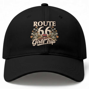 Retro Floral Route Highway 66 Girls Trip Road Trip Baseball Cap