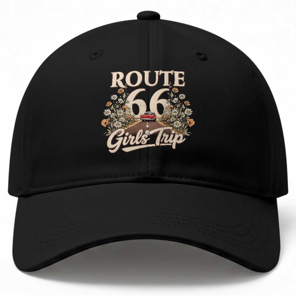 Retro Floral Route Highway 66 Girls Trip Road Trip Baseball Cap TS12 Print Your Wear