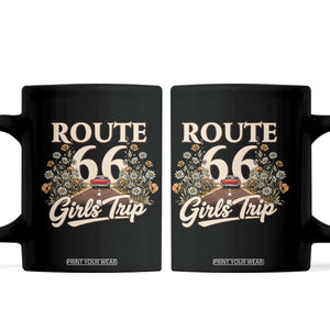 Retro Floral Route Highway 66 Girls Trip Road Trip Coffee Mug
