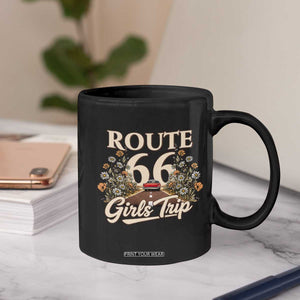 Retro Floral Route Highway 66 Girls Trip Road Trip Coffee Mug