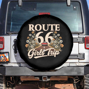 Retro Floral Route Highway 66 Girls Trip Road Trip Spare Tire Cover