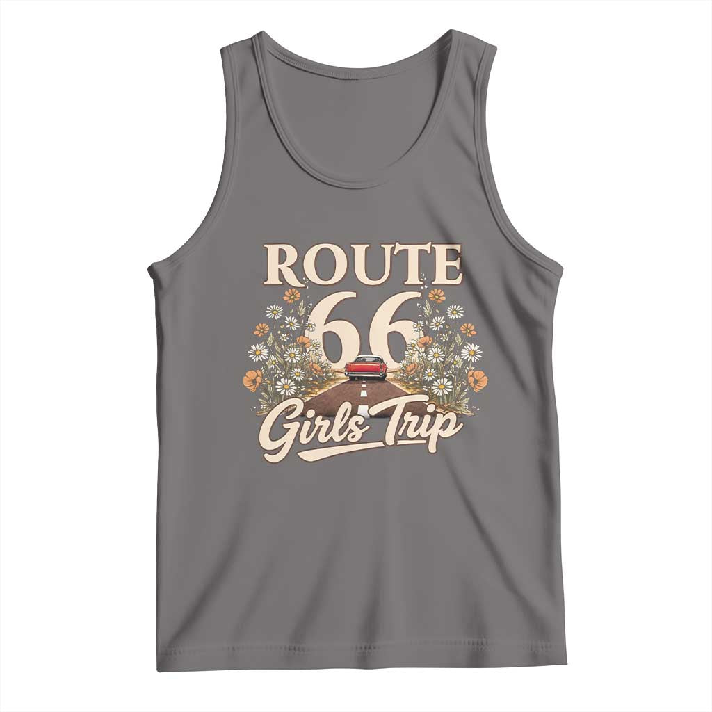 Retro Floral Route Highway 66 Girls Trip Road Trip Tank Top