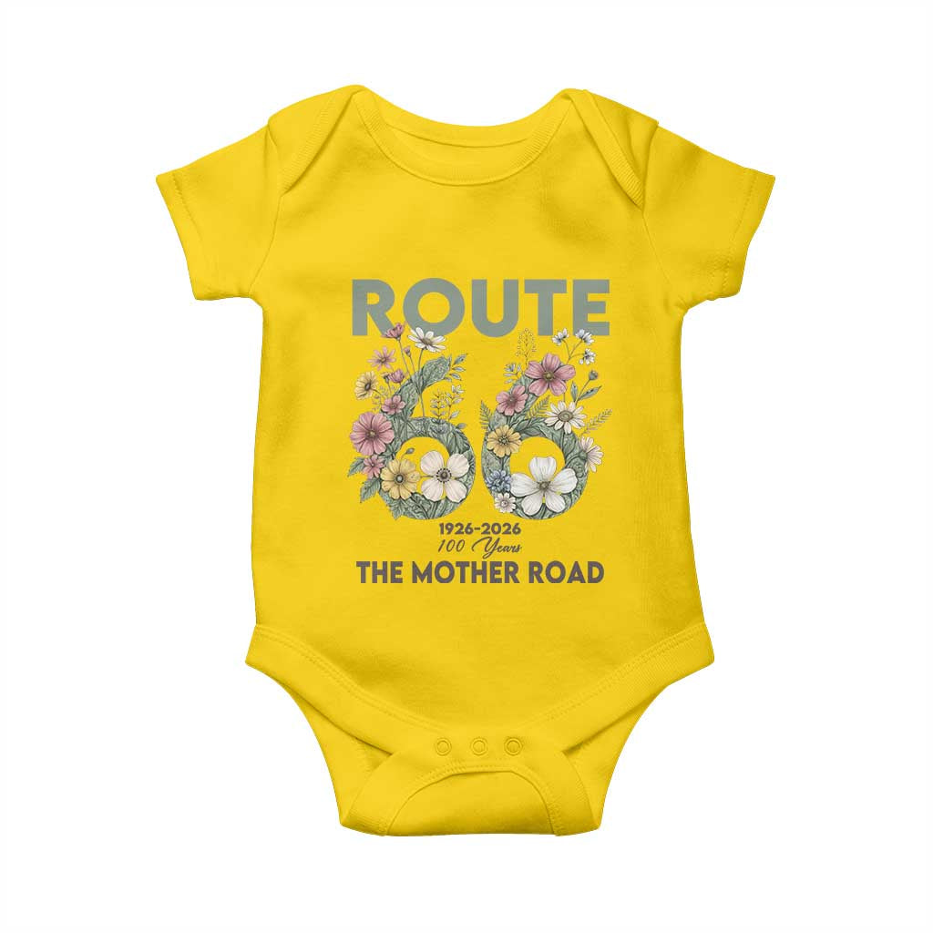 Route Highway 66 Baby Onesie Floral Centennial 100 Year Anniversary TS12 Daisy Print Your Wear