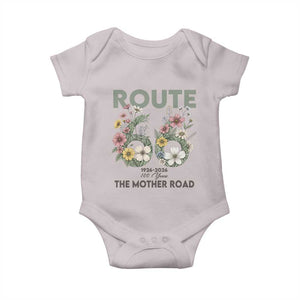 Route Highway 66 Baby Onesie Floral Centennial 100 Year Anniversary TS12 Ice Gray Print Your Wear