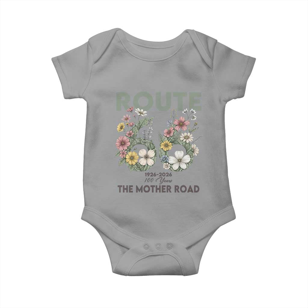 Route Highway 66 Baby Onesie Floral Centennial 100 Year Anniversary TS12 Sport Gray Print Your Wear