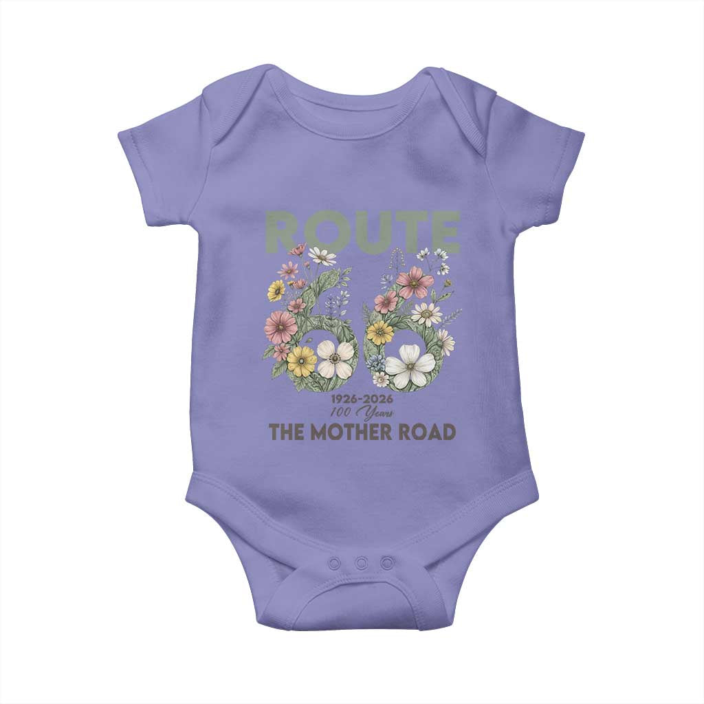 Route Highway 66 Baby Onesie Floral Centennial 100 Year Anniversary TS12 Violet Print Your Wear