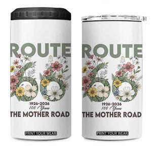 Route Highway 66 4 in 1 Can Cooler Tumbler Floral Centennial 100 Year Anniversary TS12 One Size: 16 oz White Print Your Wear