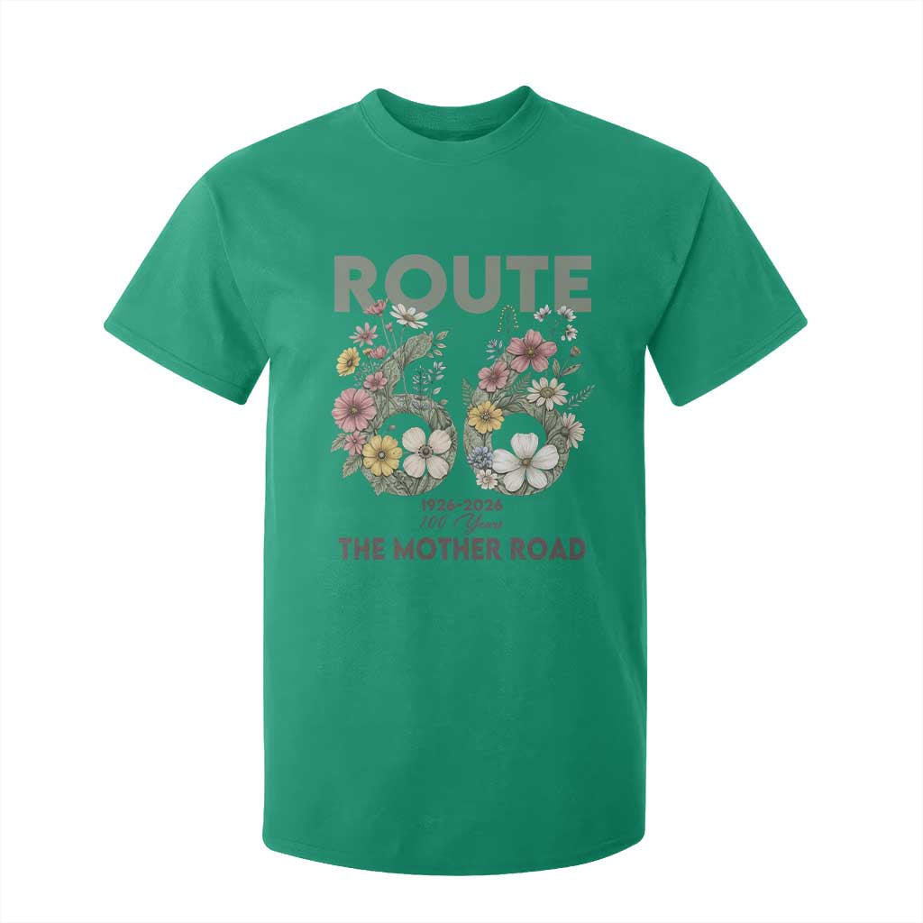 Route Highway 66 T Shirt For Kid Floral Centennial 100 Year Anniversary TS12 Irish Green Print Your Wear