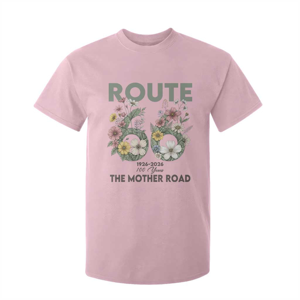 Route Highway 66 T Shirt For Kid Floral Centennial 100 Year Anniversary TS12 Light Pink Print Your Wear