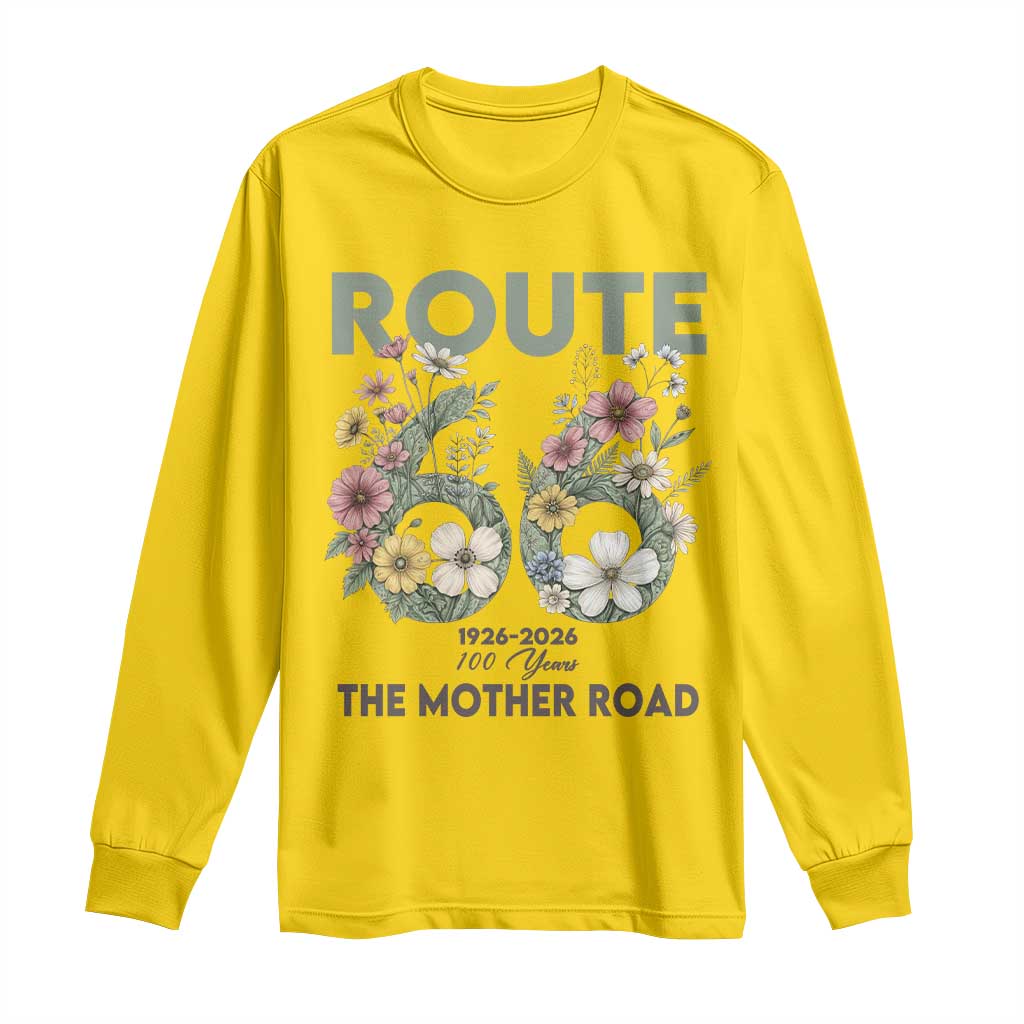 Route Highway 66 Long Sleeve Shirt Floral Centennial 100 Year Anniversary TS12 Daisy Print Your Wear