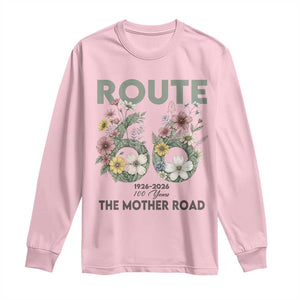 Route Highway 66 Long Sleeve Shirt Floral Centennial 100 Year Anniversary TS12 Light Pink Print Your Wear