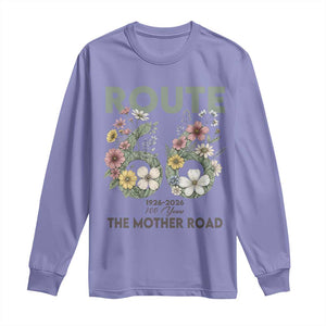 Route Highway 66 Long Sleeve Shirt Floral Centennial 100 Year Anniversary TS12 Violet Print Your Wear