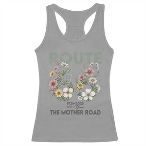 Route Highway 66 Racerback Tank Top - Floral Centennial 100 Year Anniversary TS12 Sport Gray Print Your Wear