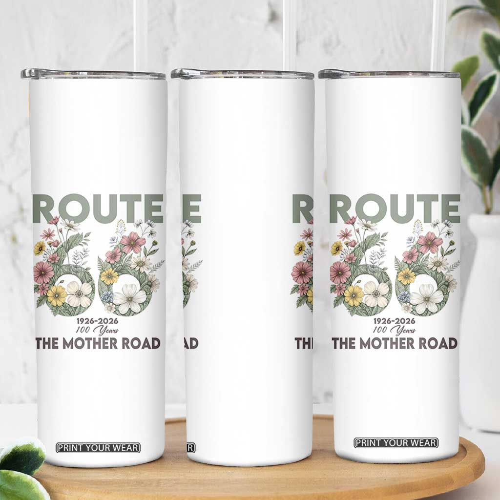 Route Highway 66 Skinny Tumbler Floral Centennial 100 Year Anniversary TS12 Print Your Wear