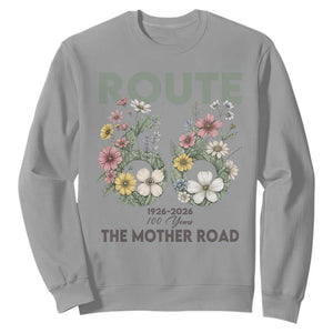 Route Highway 66 Sweatshirt Floral Centennial 100 Year Anniversary TS12 Sport Gray Print Your Wear