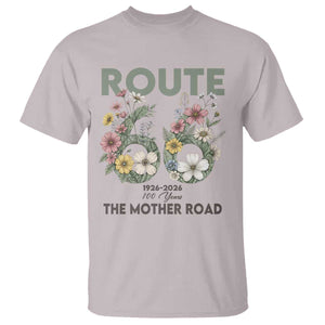 Route Highway 66 T Shirt Floral Centennial 100 Year Anniversary TS12 Ice Gray Print Your Wear