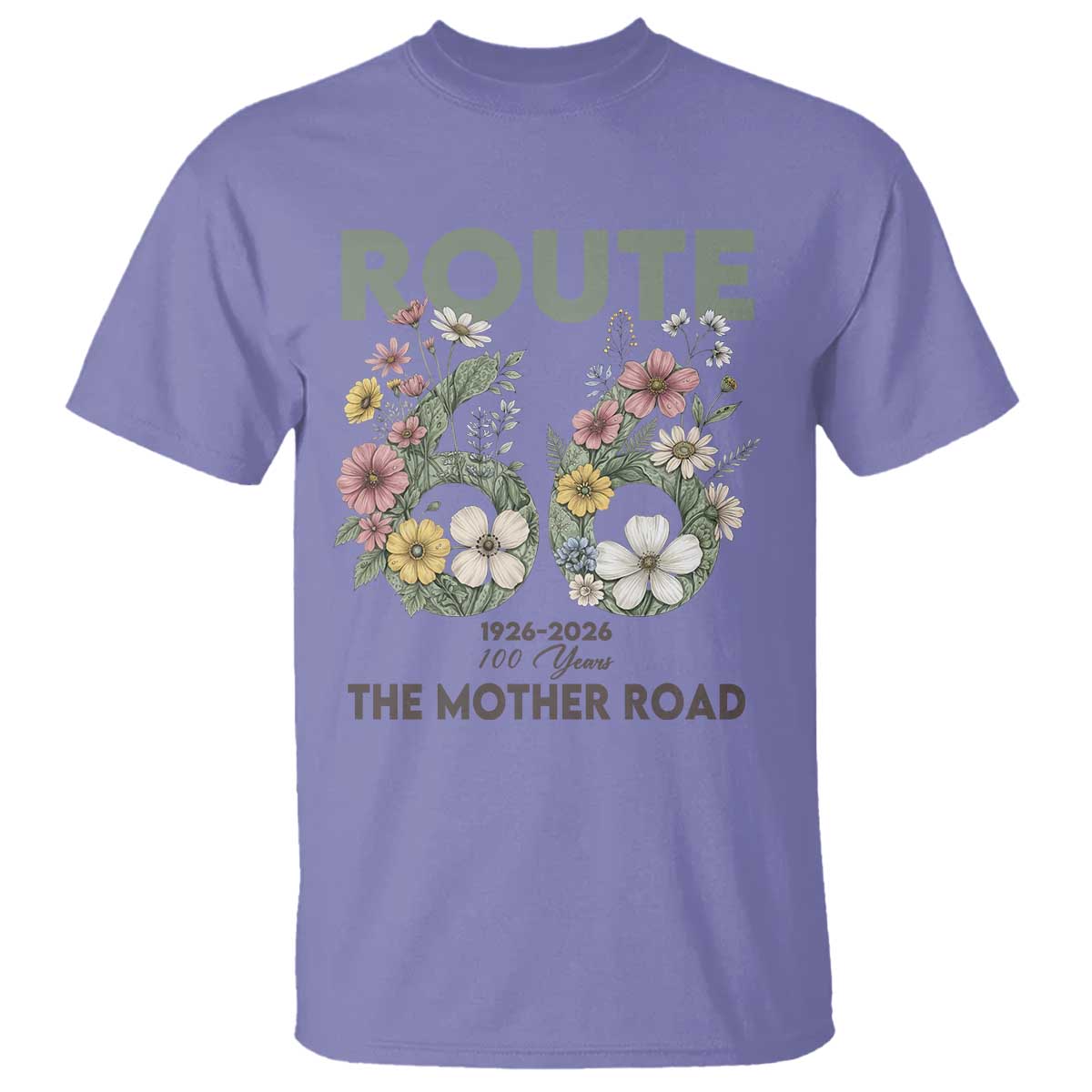 Route Highway 66 T Shirt Floral Centennial 100 Year Anniversary TS12 Violet Print Your Wear
