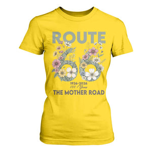 Route Highway 66 T Shirt For Women Floral Centennial 100 Year Anniversary TS12 Daisy Print Your Wear