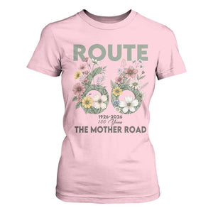 Route Highway 66 T Shirt For Women Floral Centennial 100 Year Anniversary TS12 Light Pink Print Your Wear