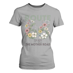 Route Highway 66 T Shirt For Women Floral Centennial 100 Year Anniversary TS12 Sport Gray Print Your Wear