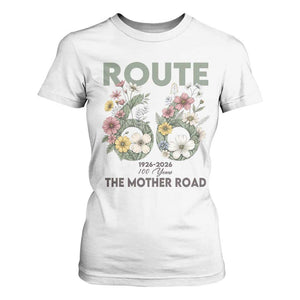 Route Highway 66 T Shirt For Women Floral Centennial 100 Year Anniversary TS12 White Print Your Wear