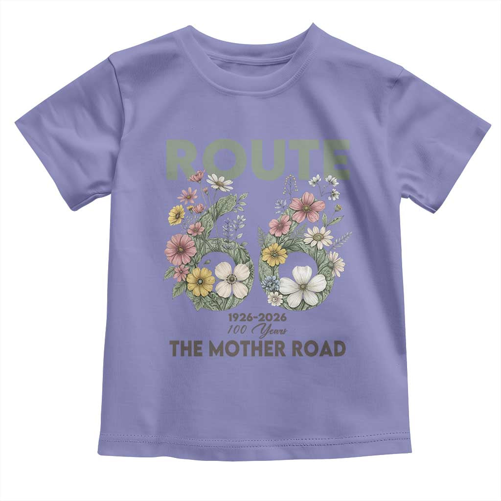 Route Highway 66 Toddler T Shirt Floral Centennial 100 Year Anniversary TS12 Violet Print Your Wear