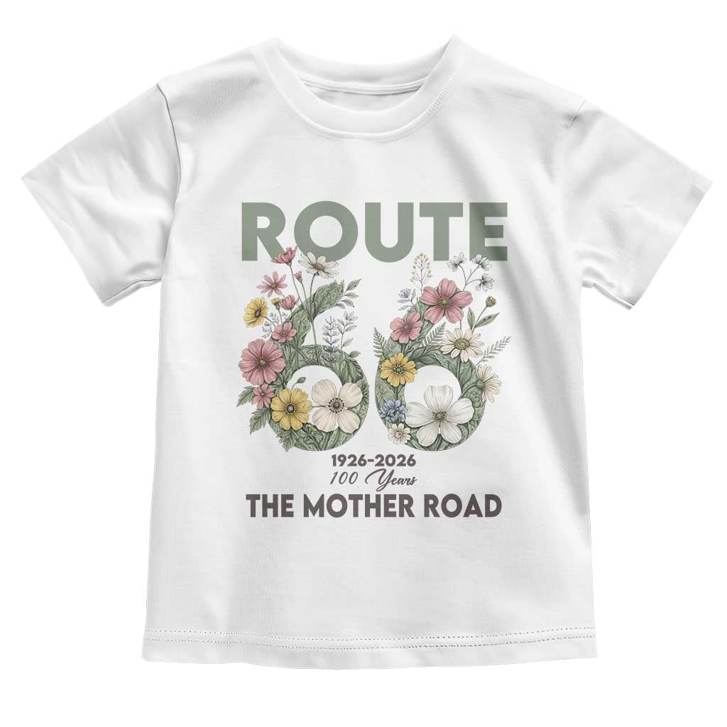Route Highway 66 Toddler T Shirt Floral Centennial 100 Year Anniversary TS12 White Print Your Wear