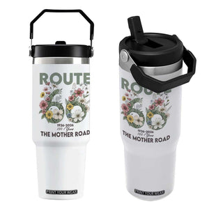 Route Highway 66 Flip Straw Tumbler Floral Centennial 100 Year Anniversary TS12 One Size: 30 oz White Print Your Wear