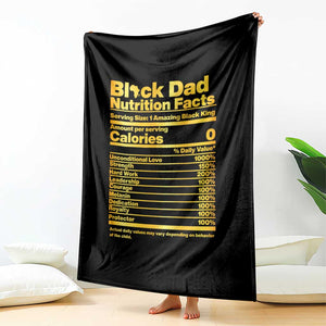 Black Dad Nutrition Facts Throw Blanket African American Fathers Day