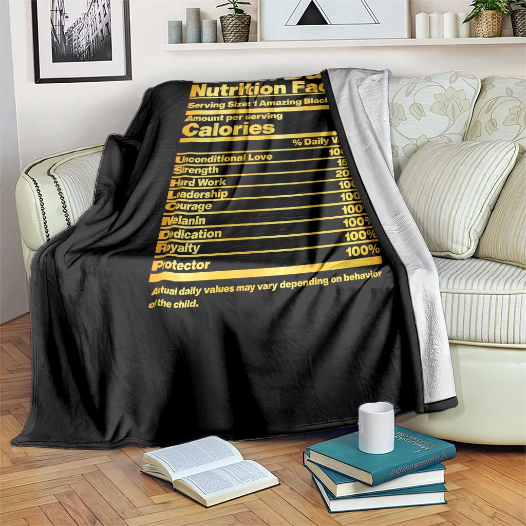 Black Dad Nutrition Facts Throw Blanket African American Fathers Day