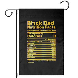 Black Dad Nutrition Facts Garden Flag African American Fathers Day