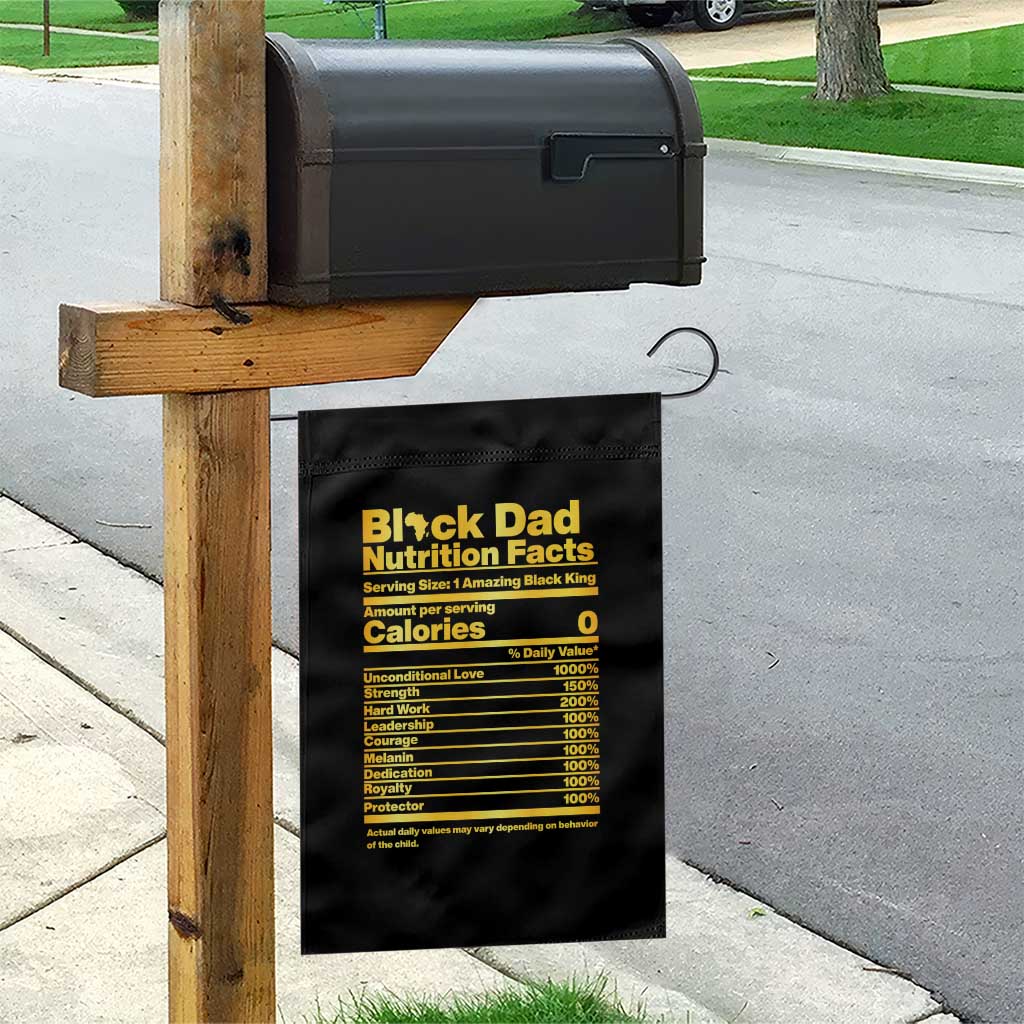 Black Dad Nutrition Facts Garden Flag African American Fathers Day