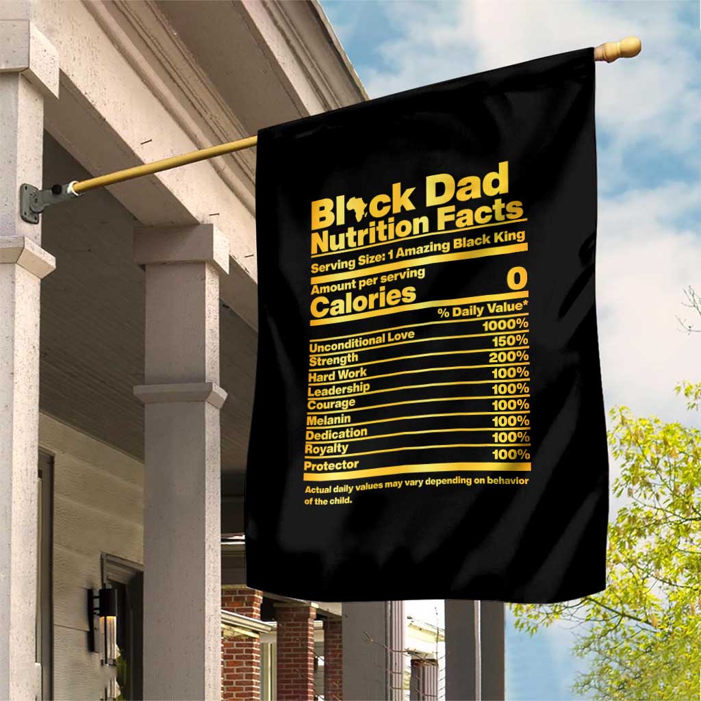 Black Dad Nutrition Facts Garden Flag African American Fathers Day