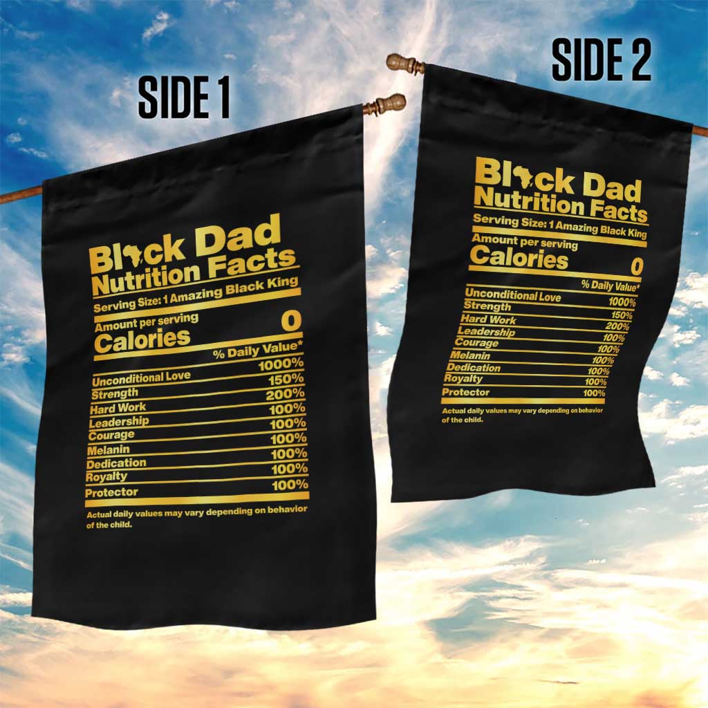 Black Dad Nutrition Facts Garden Flag African American Fathers Day