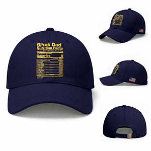 Black Dad Nutrition Facts Baseball Cap African American Fathers Day
