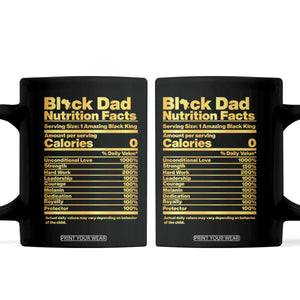 Black Dad Nutrition Facts Coffee Mug African American Fathers Day