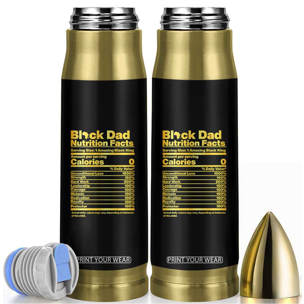 Black Dad Nutrition Facts Bullet Tumbler African American Fathers Day