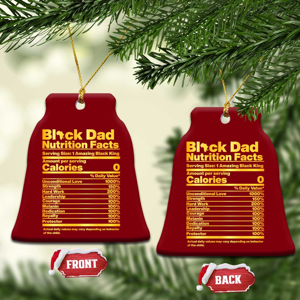 Black Dad Nutrition Facts Ceramic Ornament African American Fathers Day
