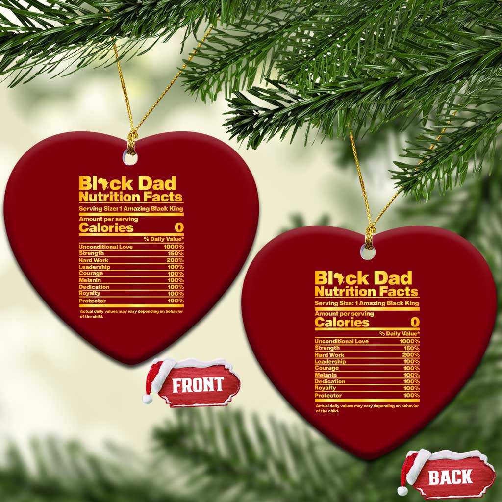 Black Dad Nutrition Facts Ceramic Ornament African American Fathers Day
