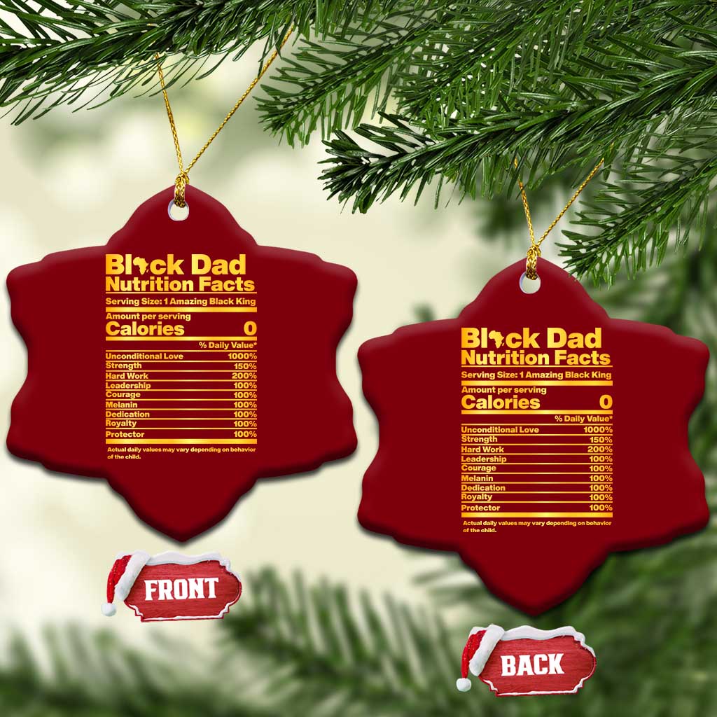 Black Dad Nutrition Facts Ceramic Ornament African American Fathers Day