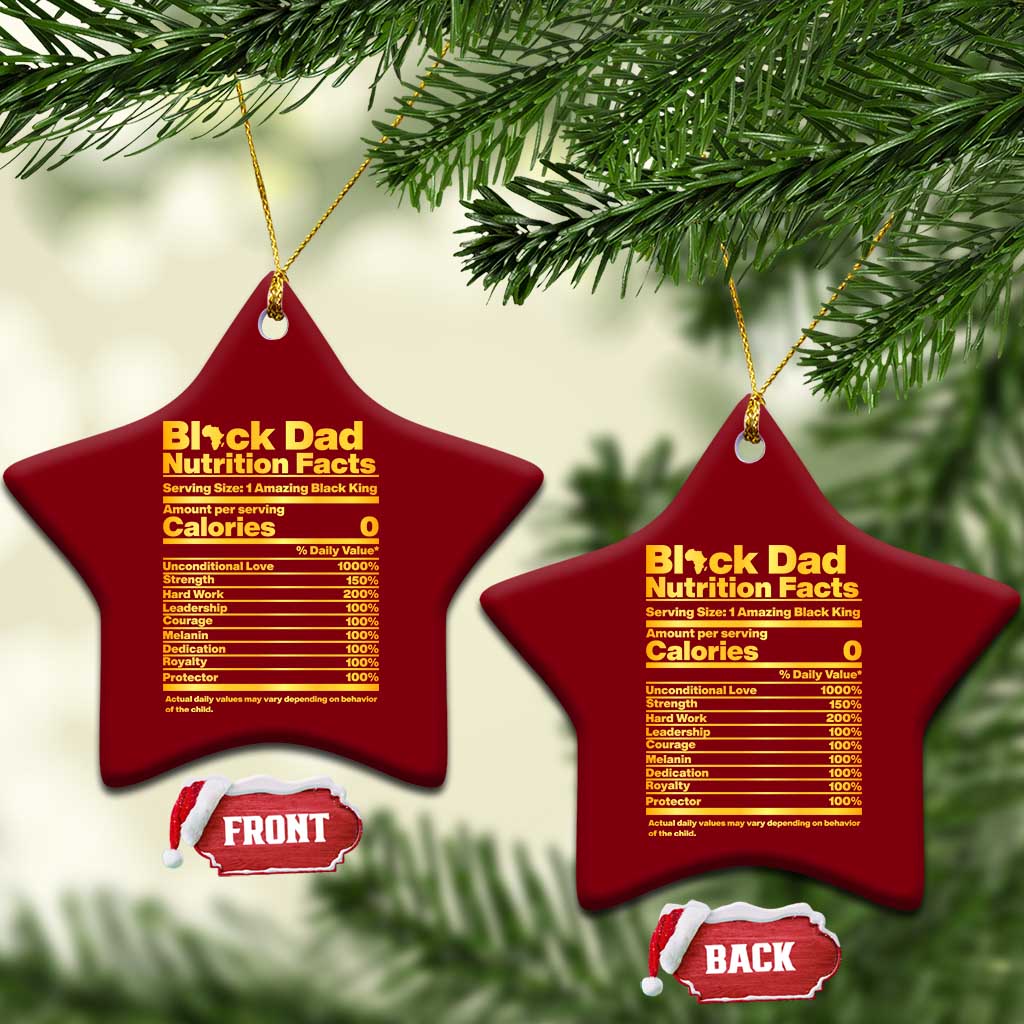 Black Dad Nutrition Facts Ceramic Ornament African American Fathers Day