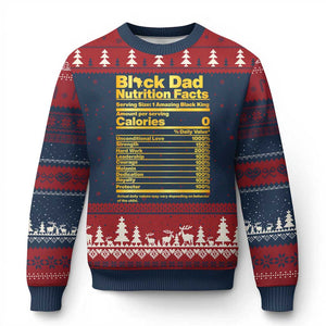 Black Dad Nutrition Facts Ugly Christmas Sweater African American Fathers Day