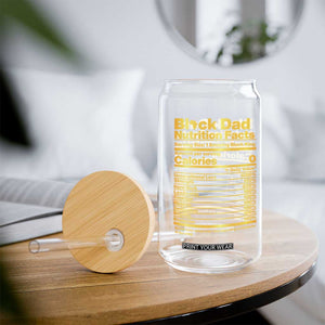 Black Dad Nutrition Facts Glass Can African American Fathers Day