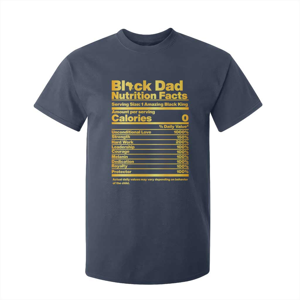 Black Dad Nutrition Facts T Shirt For Kid African American Fathers Day