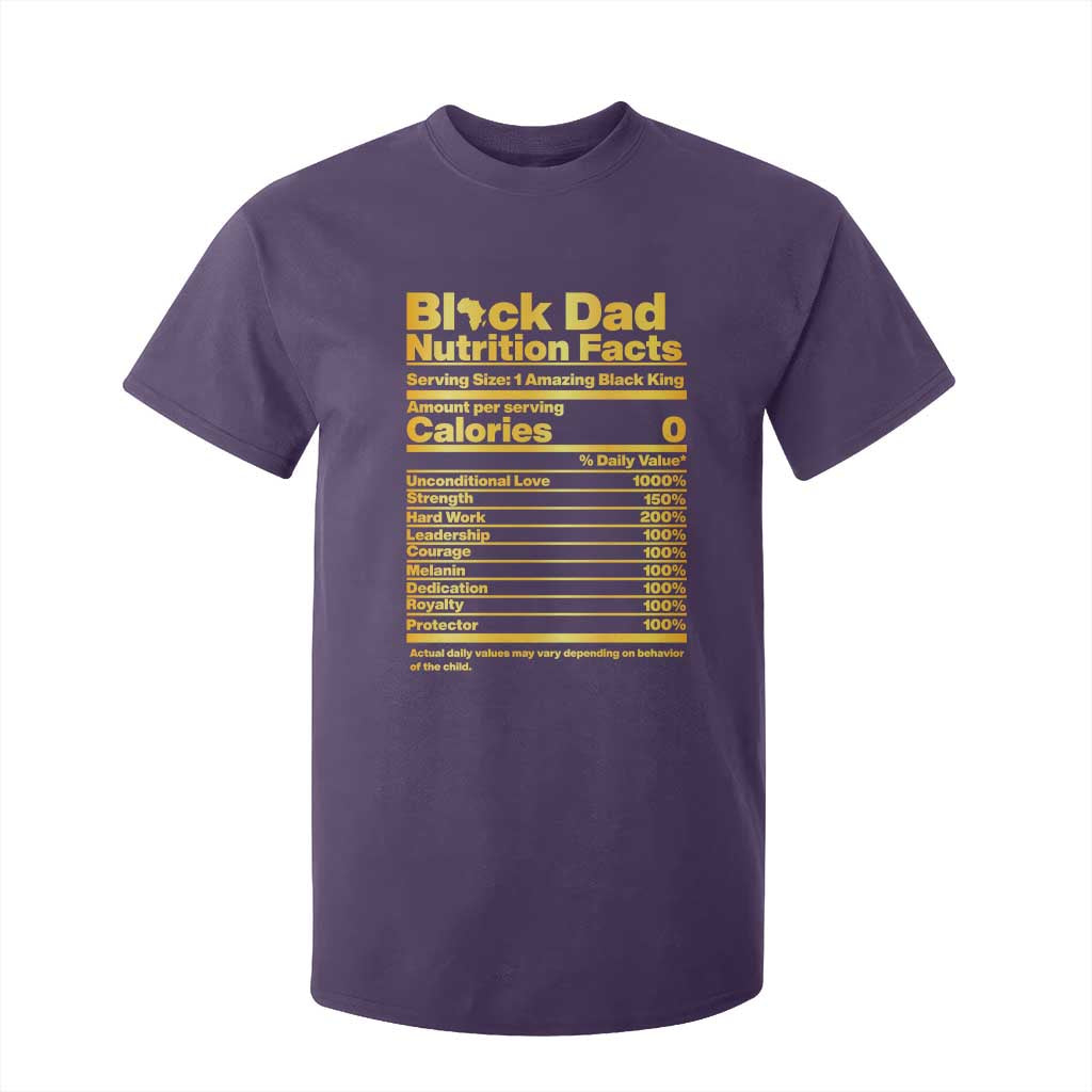 Black Dad Nutrition Facts T Shirt For Kid African American Fathers Day