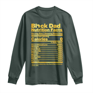 Black Dad Nutrition Facts Long Sleeve Shirt African American Fathers Day